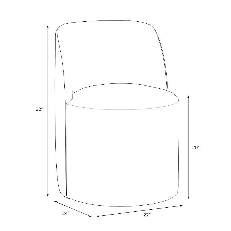 Silla de comedor sin brazos de terciopelo negro/perla/blanco/oliva/cacao, asientos para 1