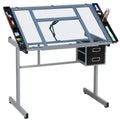 Yaheetech Adjustable Drafting Drawing Craft Table Black