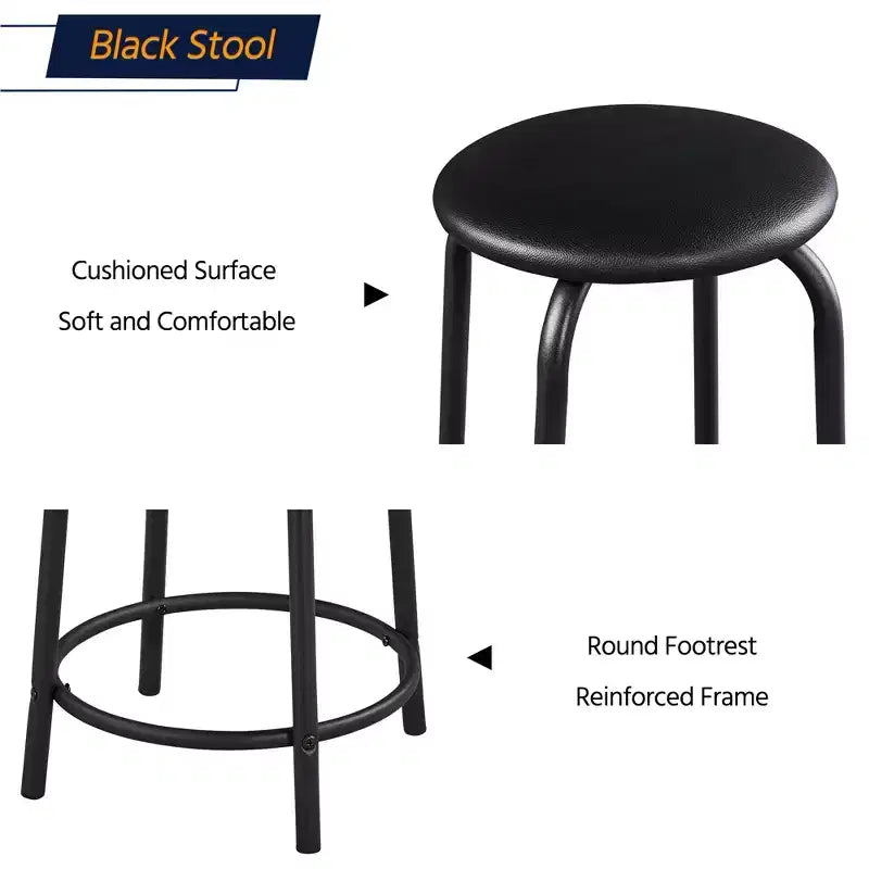 Juego de mesa de dibujo de vidrio ajustable y taburete, negro, 1 persona