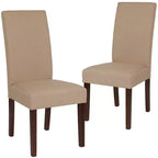 Emma and Oliver Two Mid-Century Parson's Chairs and Finished Hardwood Frame for Kitchen, Dining Room & More