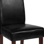 Sillas de comedor Parsons de mediados de siglo, tapizadas en piel sintética, juego de 2 – Beige / Negro / Marrón