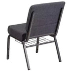 Silla de iglesia tapizada en tela multicolor con revistero, juego de 4