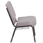 Silla de iglesia tapizada en tela multicolor con revistero, juego de 4