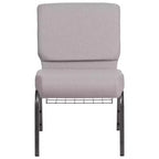 Silla de iglesia tapizada en tela multicolor con revistero, juego de 4