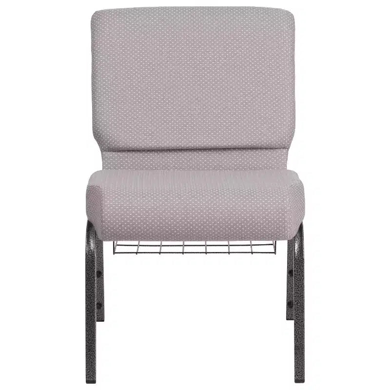 Silla de iglesia tapizada en tela multicolor con revistero, juego de 4