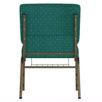 Silla de iglesia tapizada en tela multicolor con revistero, juego de 4