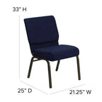 Silla de iglesia tapizada en tela multicolor con revistero, juego de 4