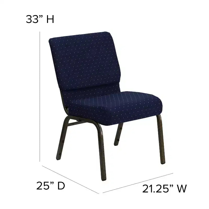 Silla de iglesia tapizada en tela multicolor con revistero, juego de 4
