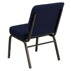 Silla de iglesia tapizada en tela multicolor con revistero, juego de 4