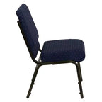 Silla de iglesia tapizada en tela multicolor con revistero, juego de 4