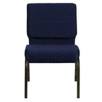 Silla de iglesia tapizada en tela multicolor con revistero, juego de 4