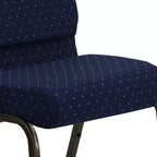 Silla de iglesia tapizada en tela multicolor con revistero, juego de 4