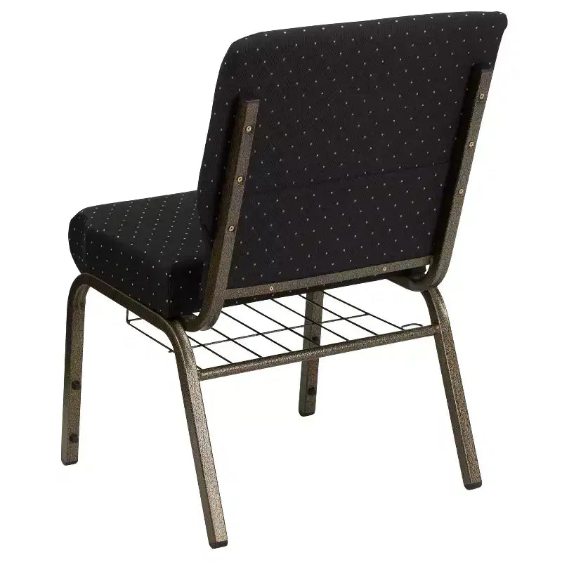 Silla de iglesia tapizada en tela multicolor con revistero, juego de 4