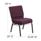 Silla de iglesia tapizada en tela multicolor con revistero, juego de 4