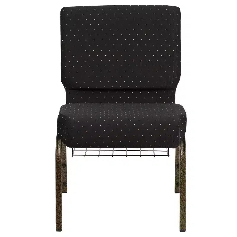 Silla de iglesia tapizada en tela multicolor con revistero, juego de 4